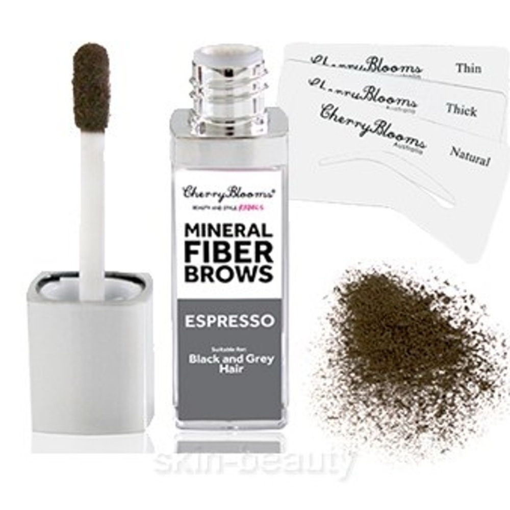 Cherry Blooms Fiber Brow Kit with Stencils - 0.106 oz- 04 Espresso (Black /Grey)
